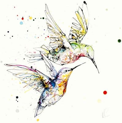 Kathryn Callaghan | Circling Hummingbirds Print