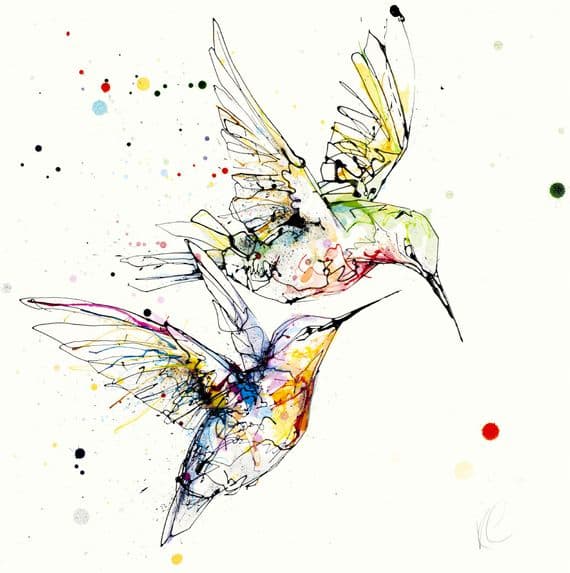 Kathryn Callaghan Artist | United Blue Tit Birds Print | KC Fine Art | Northern Ireland