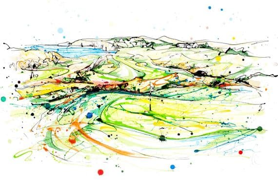 Kathryn Callaghan Artist | From the 15th Royal Portrush Golf Print | KC Fine Art | Northern Ireland