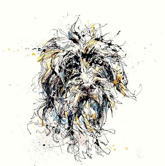 Kathryn Callaghan Artist | Slippers Dog Print | KC Fine Art | Northern Ireland