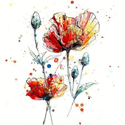 Kathryn Callaghan | Sunburst Poppies Print