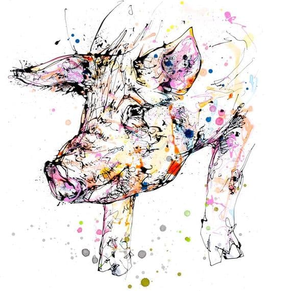 Kathryn Callaghan Artist | Truffles Pig Print | KC Fine Art | Northern Ireland