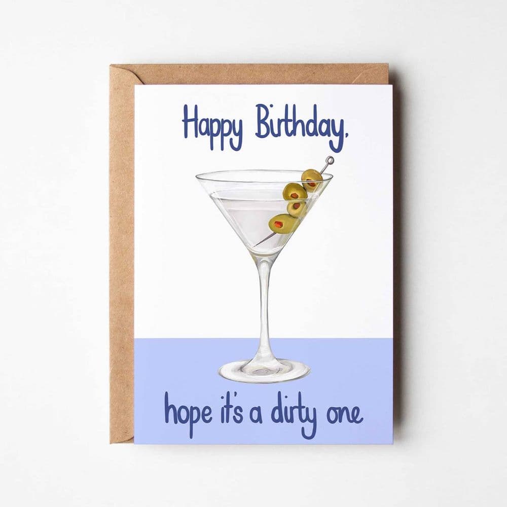 Katie Tinkler Illustration Happy Birthday Dirty Martini Card Funny Katie Tinkler Illustration Happy Birthday Dirty Martini Card Funny