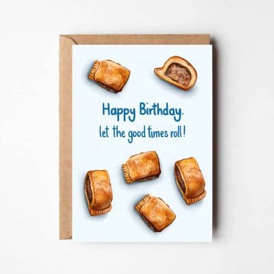 Katie Tinkler | Happy Birthday Sausage Roll Card
