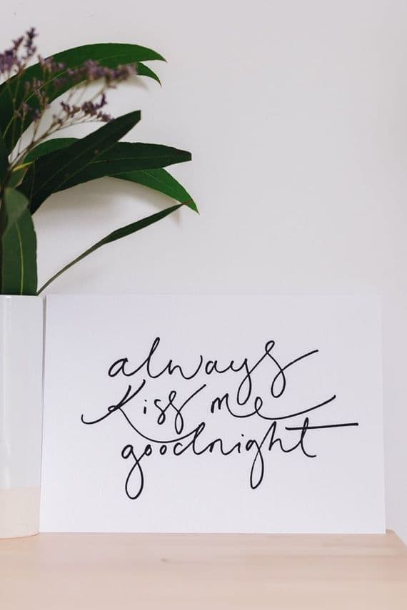 Oh Squirrel Prints | Always Kiss Me Goodnight Print | Katie Wagstaff Artist | London