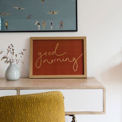 Katie Wagstaff | Good Morning Print | Red & Gold