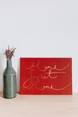 Katie Wagstaff | Home Sweet Home Print | Red & Gold