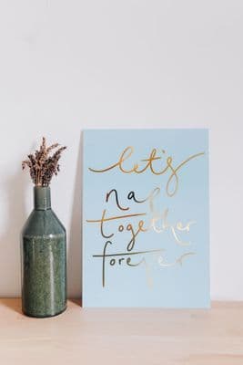 Katie Wagstaff | Let's Nap Together Forever Print | Blue & Gold