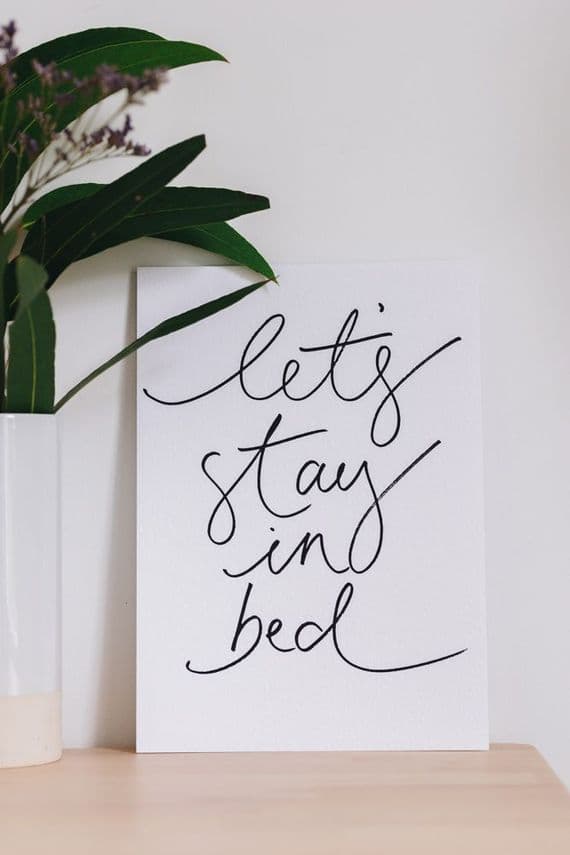 Oh Squirrel Prints | Let's Stay in Bed Print | Katie Wagstaff Artist | London