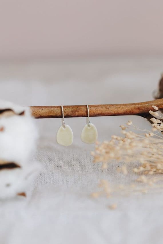 Katy Mai Jewellery | Sterling Silver & Porcelain Coast Earrings | Sun Yellow Earrings