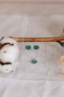 Katy Mai Jewellery | Sterling Silver & Porcelain Origin Mini Pendant | Green Lichen Necklace