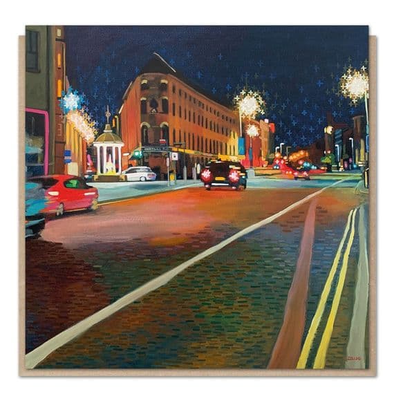 Kevin Collins Artist | Bittles + Albert Card  of Belfast City and Albert Clock | Northern Ireland Cards