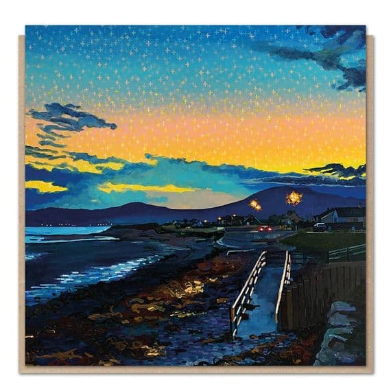 Kevin Collins Artist | Dusk at Greencastle Card of Northern Ireland | Belfast Cards