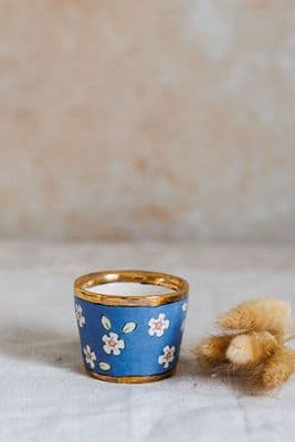 Kim Beaden | Tealight Holder | Cobalt Floral