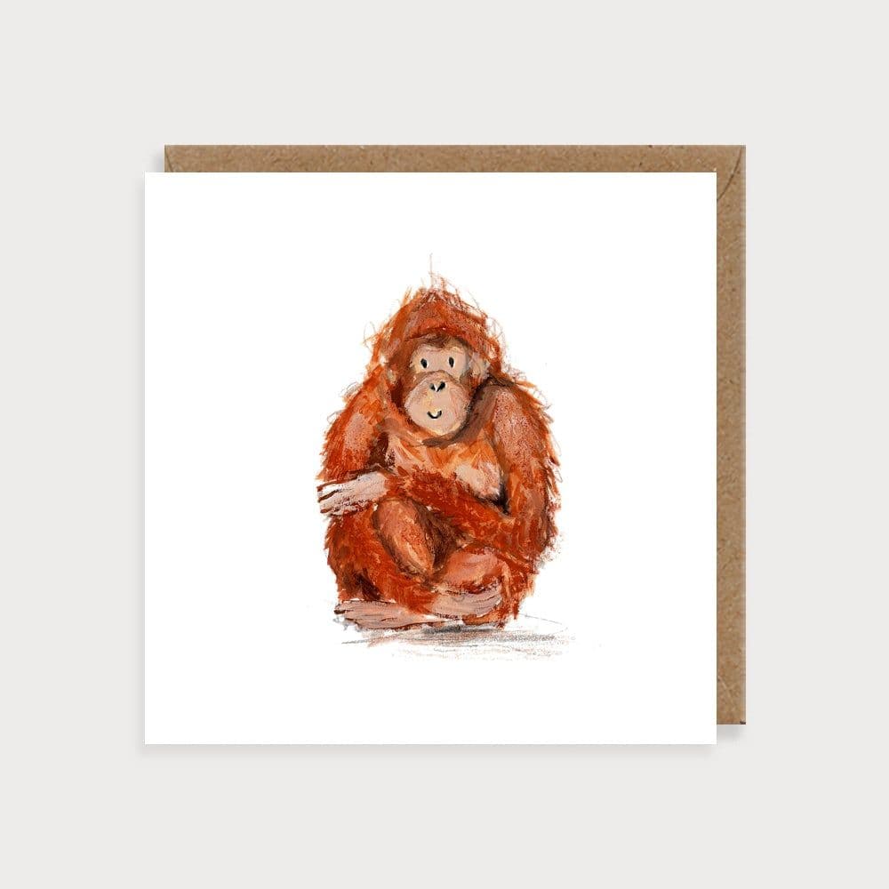 Louise Mulgrew Designs Illustrated Cards Orangutan Card Monkey