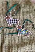 Lucy Leach Textiles | Cornish Homemade | Handmade Floral Dachshund Dog Decoration