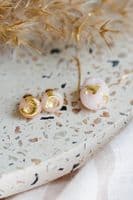 Glass i Studio Glass Jewellery | Handmade Fragment Stud Earrings | Baby Pink Stud Earrings