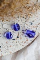 Glass i Studio Glass Jewellery | Handmade Glass Pebble Earrings | Cobalt Drop Earrings