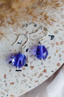 Margaret Napier | Pebble Drop Earrings | Cobalt