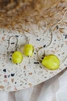 Glass i Studio Glass Jewellery | Handmade Glass Pebble Earrings | Lemon Drop Earrings