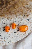 Glass i Studio Glass Jewellery | Handmade Glass Pebble Necklace | Tangerine Glass Pendant