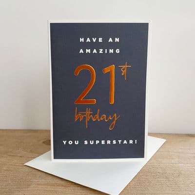 Megan Claire | 21st Birthday Navy Card