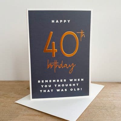 Megan Claire | 40th Birthday Navy Card