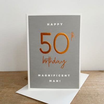 Megan Claire | 50th Birthday Grey Card