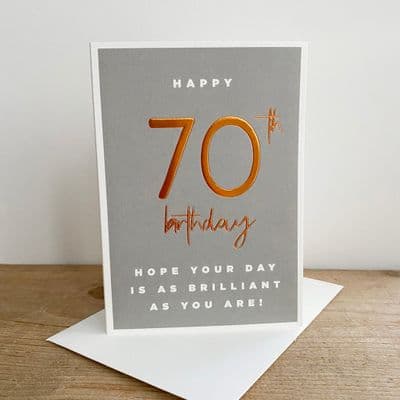 Megan Claire | 70th Birthday Grey Card
