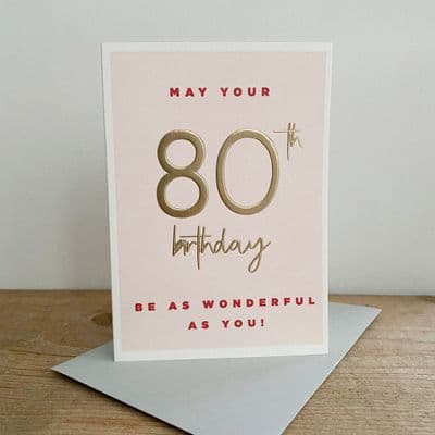 Megan Claire | 80th Birthday Pink Card