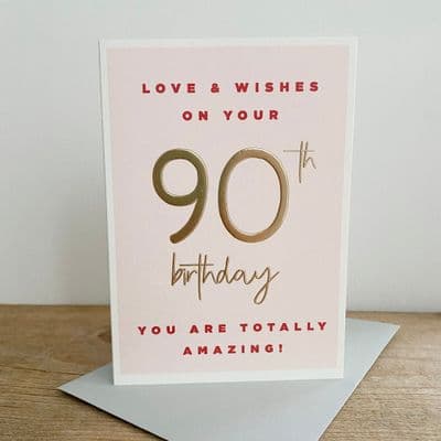 Megan Claire | 90th Birthday Pink Card