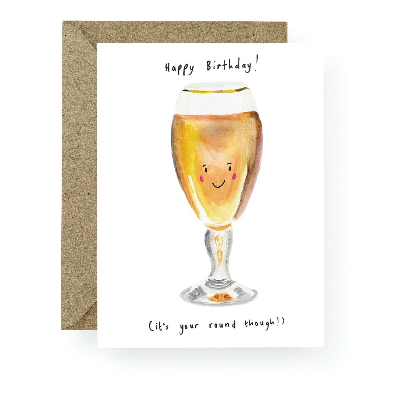 Western Sketch Cards | Happy Birthday It's Your Round Card ...