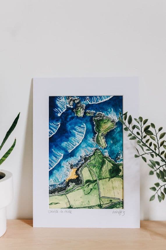 Digby Illustration | Michael Digby Artist | Carrick-a-Rede Rope Bridge North Coast Print | Northern Ireland