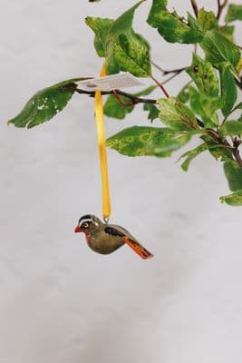 Mifuko | Wooden Bird Decoration | Brown