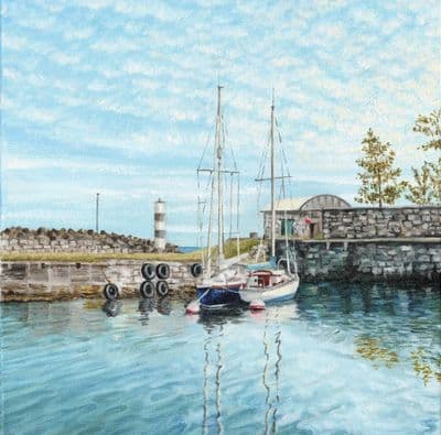 Naomi Singleton Hanna | Two Sailboats, Carnlough Harbour Print