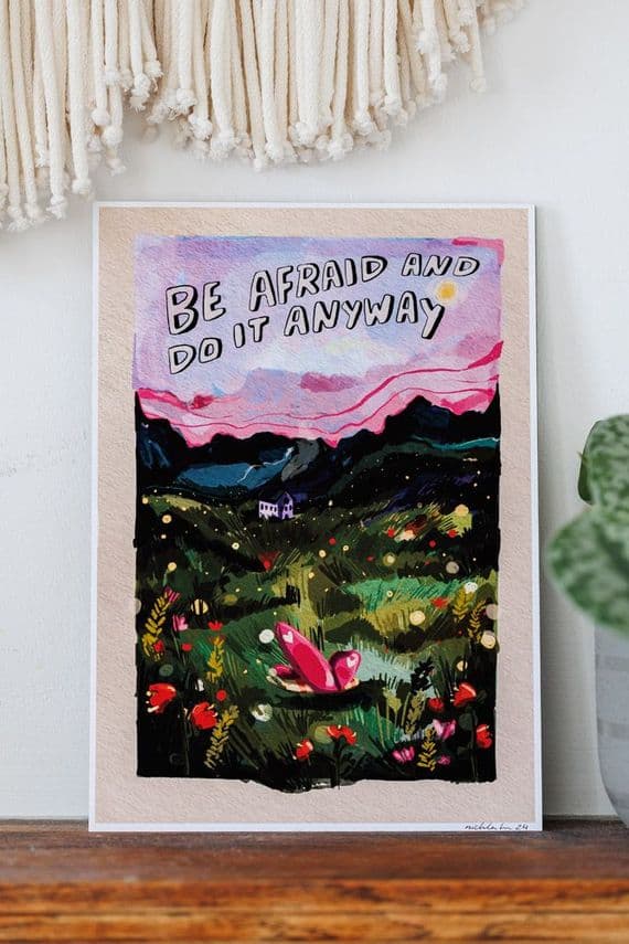 Nichola Irvine Illustration | Be Afraid And Do It Anyway Print | Northern Ireland