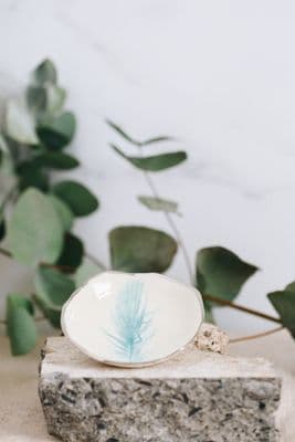 Nicola Briggs | Feather Trinket Dish | Aqua