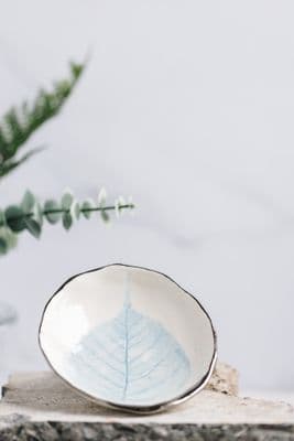 Nicola Briggs | Leaf Trinket Dish | Blue