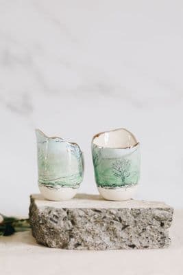 Nicola Briggs | Trees Tealight Holder | Mint Green