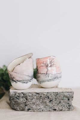 Nicola Briggs | Trees Tealight Holder | Pink