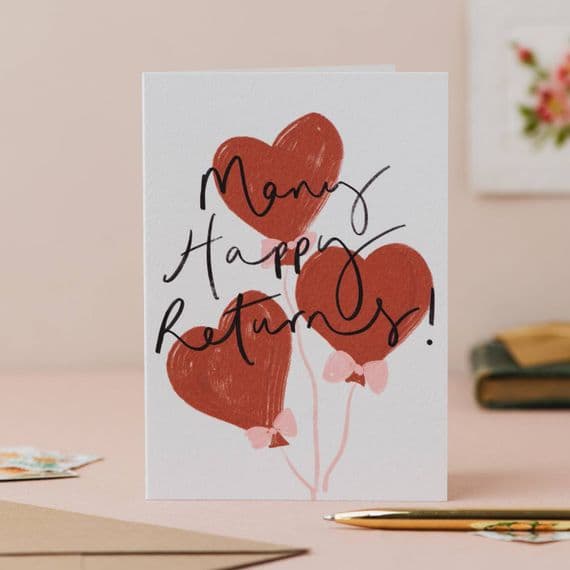 Oh Squirrel Stationery & Cards | Many Happy Returns Birthday Card | Katie Wagstaff | London