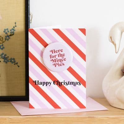 Oh Squirrel | Mince Pies Badge Christmas Card