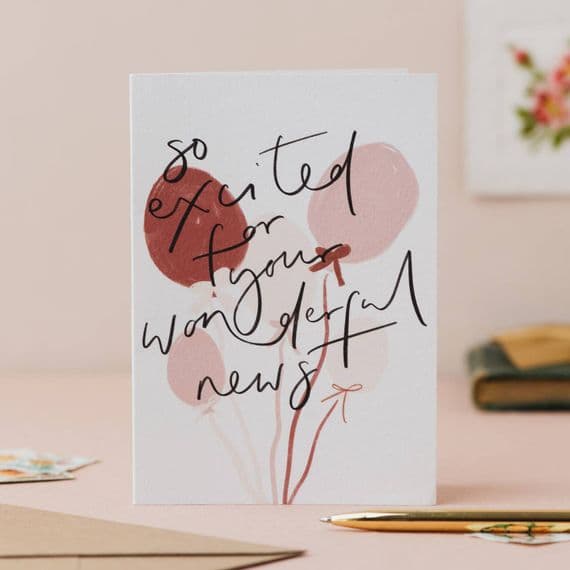 Oh Squirrel Stationery & Cards | Wonderful News Congratulations Card | Katie Wagstaff | London