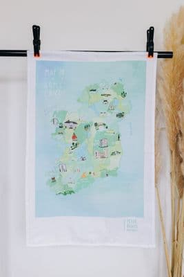 Peter Martin | Map of the Homeland Ireland Tea Towel