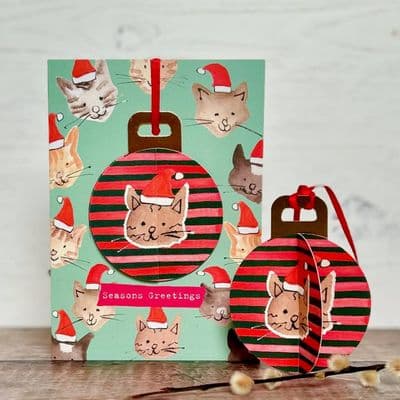 Poet & Painter | Cat Bauble Christmas Card