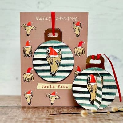 Poet & Painter | Dog Bauble Christmas Card