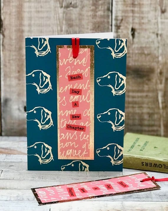 Poet & Painter Cards | Each Day A New Chapter Dog Bookmark Card | Bookmark Cards & Gifts
