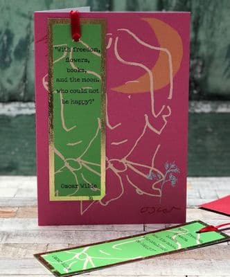 Poet & Painter | Freedom, Flowers, Books, Oscar Wilde Bookmark Card