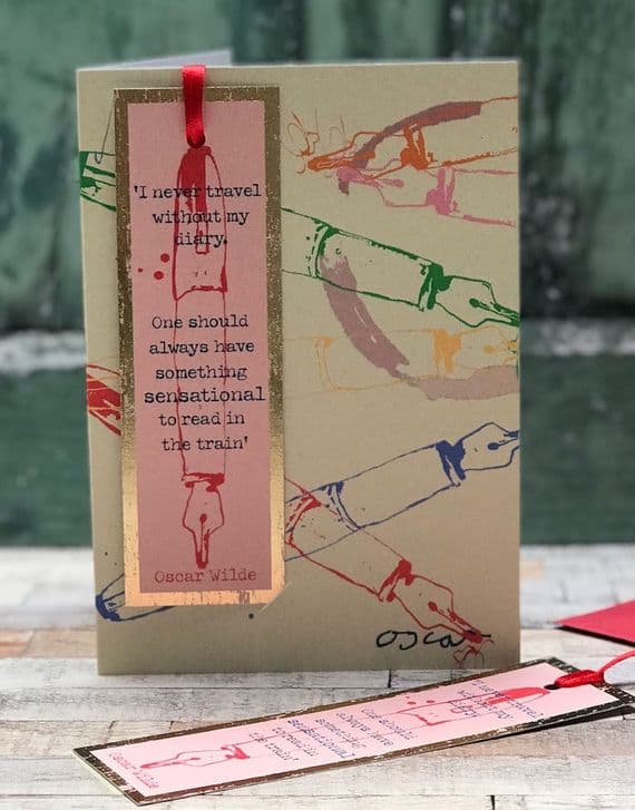 Poet & Painter Cards | Sensational Diary, Oscar Wilde Bookmark Card | Bookmark Cards & Gifts