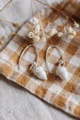 Purely Porcelain | Acorn Earrings